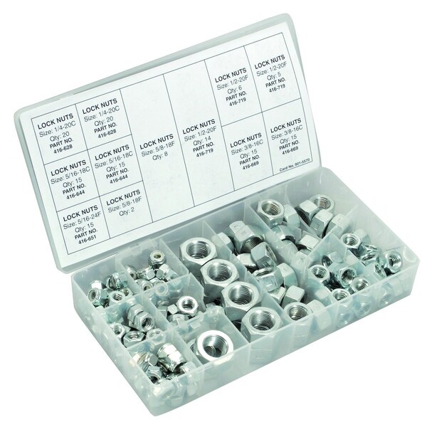 Locknut Assortment (150 pieces) 4.9" x8.3" x1.75"